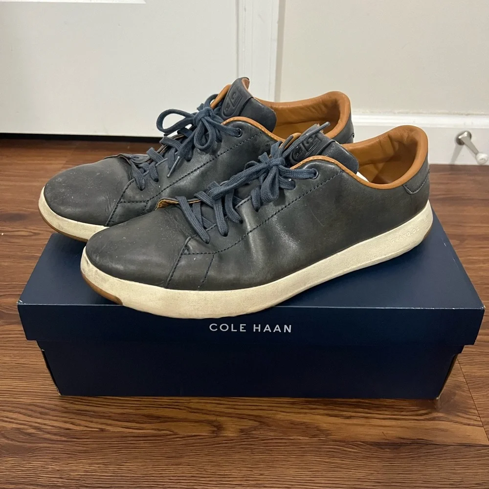Cole Haan Blazer Blue Leather GrandPro Tennis Sneakers Size 12 US
